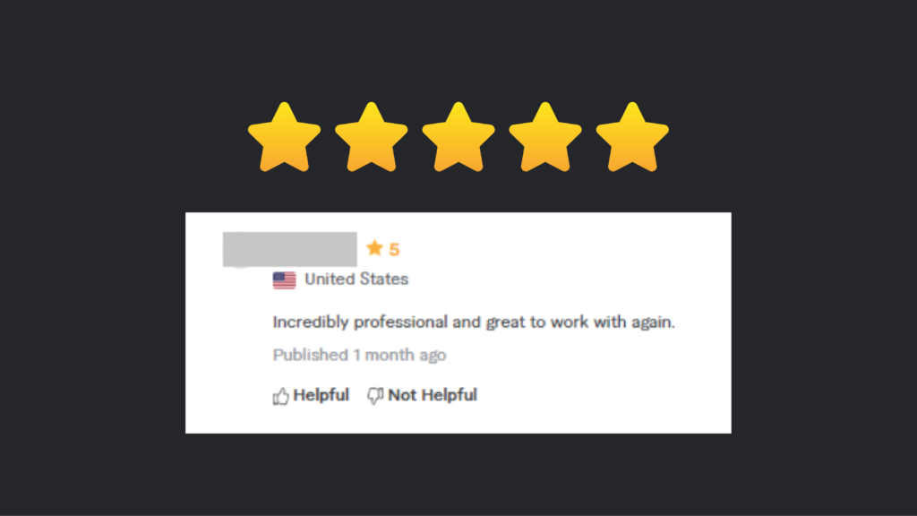 5 star Fiverr review