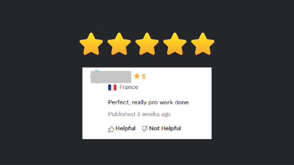 5 star Fiverr review