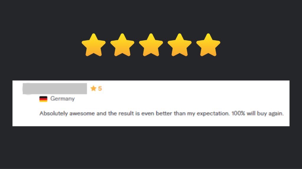 5 star Fiverr review