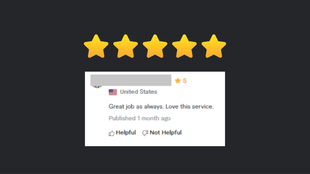 5 star Fiverr review