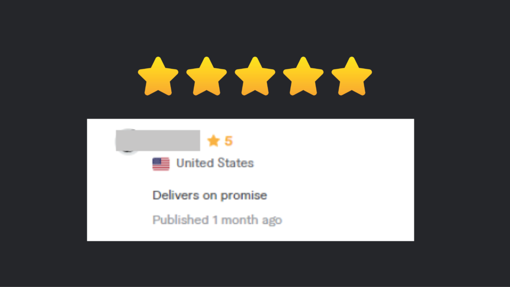 5 star Fiverr review